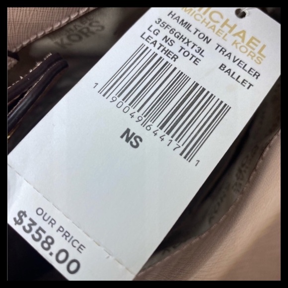 Michael Kors Hamilton Large Saffiano Leather Tote Bag Color: Ballet - Picture 10 of 11